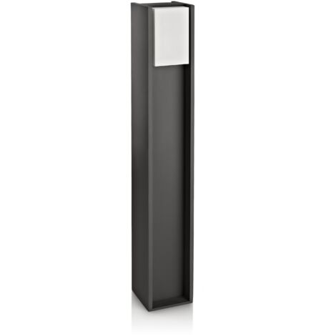 Philips – Potelet d'extérieur 1x14W – IP44 – Anthracite – Éclairage architectural pour jardin – Lumière blanche chaude