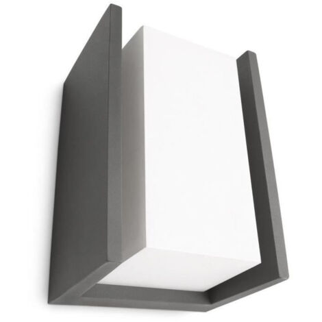 Philips – Applique murale extérieure hublot 1x15W – Aluminium anthracite – IP44 pour protection intempéries – Dimensions 118x212x101mm