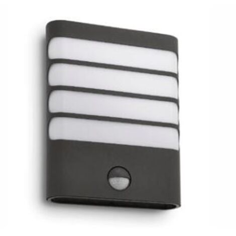 Philips – Applique murale extérieure LED infrarouge 1x4W – Design anthracite – Dimensions 20x17x7 cm – Indice de protection IP44