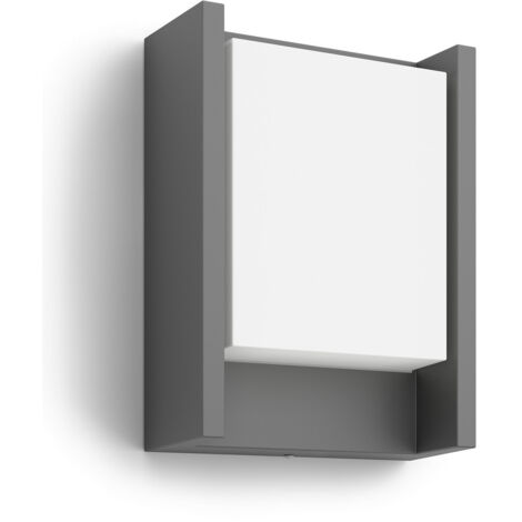Philips – Applique extérieure LED anthracite – lumière blanche chaude – IP44 – aluminium résistant aux intempéries – installation facile