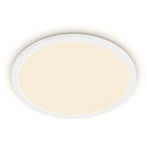 Philips Plafonnier LED Superslim, SceneSwitch 3 réglages d'intensité, 15W, rond, Blanc, 3x25x25 2700K, 1300 lumen, IP44 (1/5)