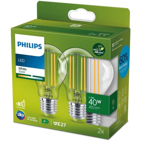 Philips Apoule LED Ultra Efficient Classe A, 40W, Culot E27, Blanc