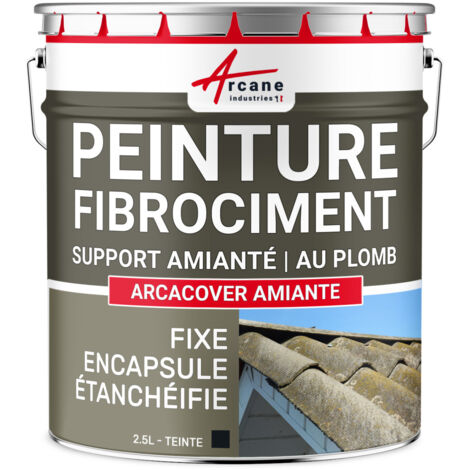 Arcane Industries – Peinture toiture fibrociment amianté – Encapsulage amiante et plomb – Élastomère ultra-adhérent – 2.5 L Ardoise
