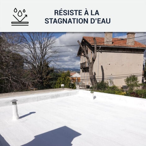 Cool roof, toit plat, terrasse, réfléchissante - 15 kg Blanc - ARCANE INDUSTRIES