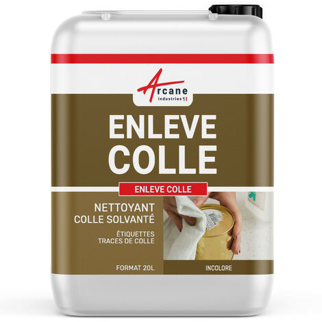Enlever colle : produit, tissu, bois, verre, vitre, pvc, adhésif, mastic, scotch, autocollant, éliminer solvant, glue : Enleve colle - 20 L  - ARCANE INDUSTRIES