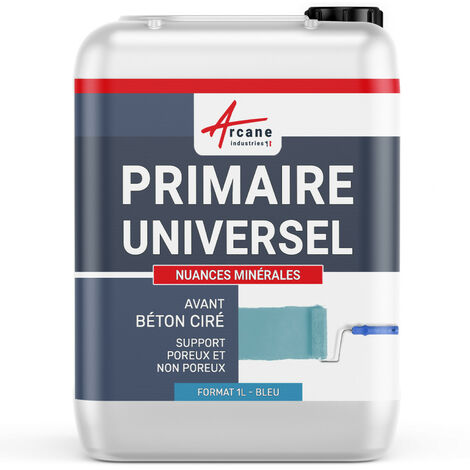 Arcane Industries – Primaire d'adhérence acrylique bleu pour béton ciré – Pour supports poreux et non poreux – 1 L – Séchage rapide 4h