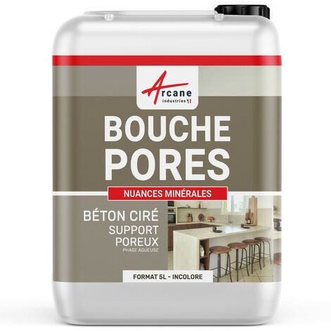 Arcane Industries – Bouche pores pour béton 5 L – Imprégnateur durcisseur de surface – Application facile sur murs et sols poreux – Fabriqué en France