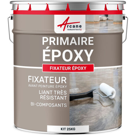 Arcane Industries – Fixateur epoxy 25 kg – Primaire pour murs – Adhérence forte sur béton, métal, bois – Kit prédosé résine et durcisseur