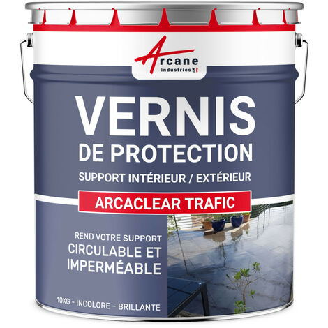 Arcane Industries – Résine polyuréthane transparente 10 kg – Finition circulable pour béton et carrelage – Résistante aux UV et aux produits chimiques