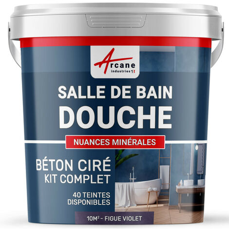 béton ciré, salle de bain, douche italienne, pièce d'eau, kit, beton, cire, salle de bains,  douche italienne - 10 m² (en 2 couches) Figue - ARCANE INDUSTRIES