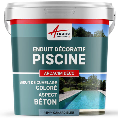 Décoration, piscine, enduit de cuvelage, finition  béton ciré : Arcacim déco - 16 m² Canard Gris Bleuté - ARCANE INDUSTRIES (1/3)