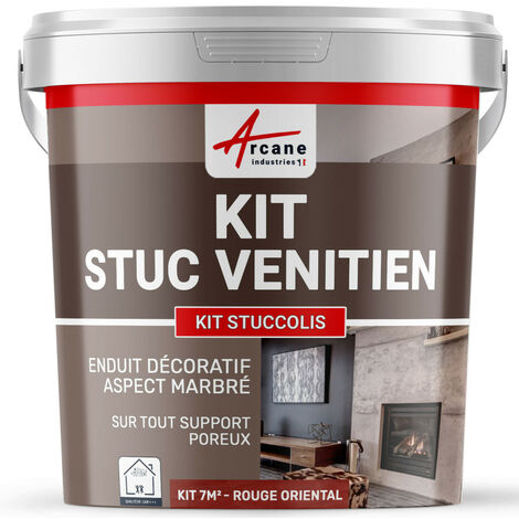 Kit stuc, venitien enduit, stucco, spatulable, décoratif, kit, stuccolis - kit jusqu'à 7 m² Rouge Oriental - ARCANE INDUSTRIES (1/5)