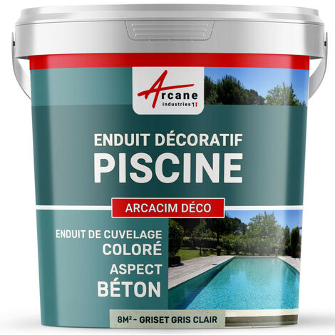 Décoration, piscine, enduit de cuvelage, finition béton ciré : Arcacim déco - 8 m² Griset Gris Clair - ARCANE INDUSTRIES (1/3)