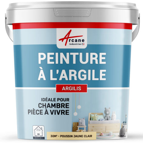 Peinture argile, naturelle, decoration, chambre, enfant, argilis - 30 m² (5 kg en 1 couche) Poussin Jaune Clair - ARCANE INDUSTRIES (1/3)