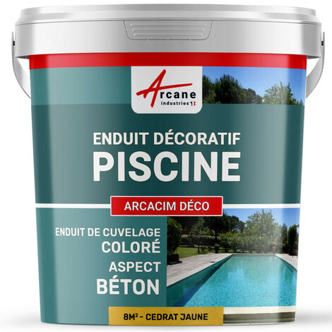 Décoration, piscine, enduit de cuvelage, finition  béton ciré : Arcacim déco - 8 m² Cédrat Jaune - ARCANE INDUSTRIES