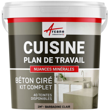 Arcane Industries – Kit complet béton ciré 2 m² – Haute adhérence pour surfaces poreuses – Finition ultra résistante – Imperméable pour cuisines et salles de bains
