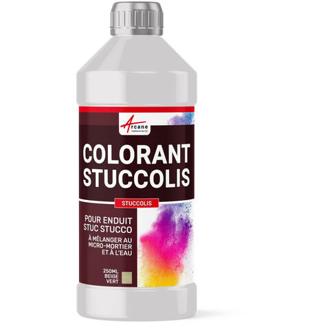 Dose de colorant, pour enduit stuc, stucco, venitien colorant stuccolis - 250 ml Beige Vert - ARCANE INDUSTRIES
