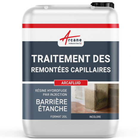 Arcane Industries – Traitement des murs humides par injection de résine hydrofuge – Barrière étanche contre l'humidité ascensionnelle – 20 L