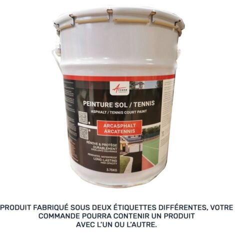 Peinture, bitume, goudron, asphalte, macadam, résine, sol, extérieur, béton, enrobé, rénov, décoration : Arcasphalt - 3.75 kg  (jusqu a 7.5 m² en 2 couches) Marron Clair - ARCANE INDUSTRIES