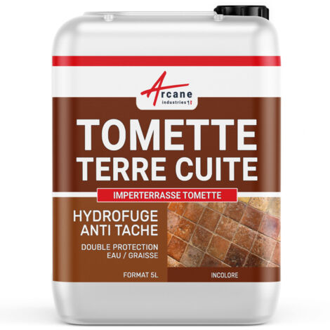 Arcane Industries – Imperméabilisant hydrofuge pour tomettes et terres cuites – 5 L – Protection anti-taches et gel – Prêt à l'emploi, microporeux