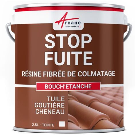 Arcane Industries – Peinture d'étanchéité fibrée 2.5 L – Colmatage fissures et trous – Résistante aux intempéries – Pour supports poreux