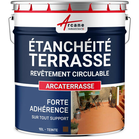 Arcane Industries – Peinture d'étanchéité pour terrasse 10 L – Résine colorée pour béton et ciment – Circulable en 48h – Garantie 10 ans pro