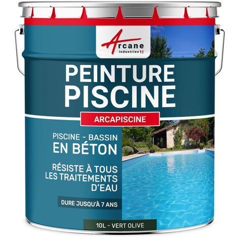 Arcane Industries – Peinture étanche pour piscine en béton – Couleur vert olive RAL 6003 – Résistance aux agents chimiques – Durabilité jusqu'à 7 ans
