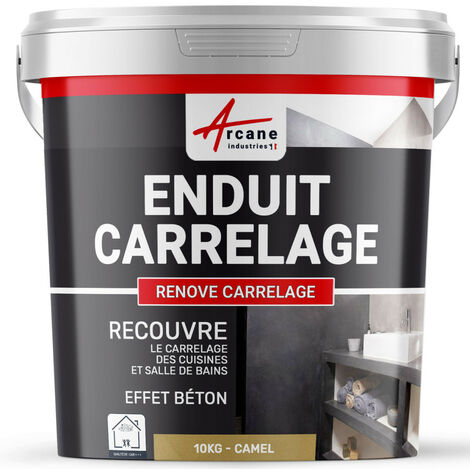 Enduit carrelage, salle de bain, cuisine, mural et sol, recouvre et rénove, faïence, masquage, renove carrelage - 10 kg (environ 6,5 m²) Camel - ARCANE INDUSTRIES