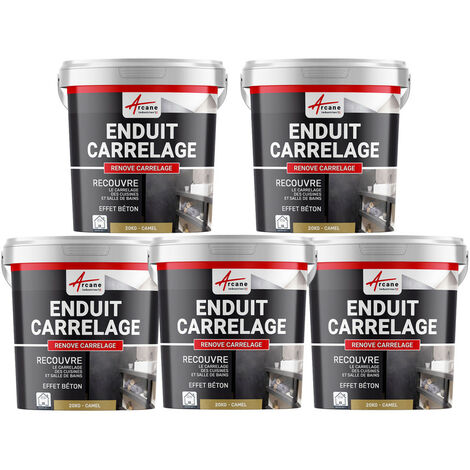 Enduit carrelage, salle de bain, cuisine, mural et sol, recouvre et rénove, faïence, masquage, renove carrelage - Offre Spéciale : 5 x 20KG Camel - ARCANE INDUSTRIES