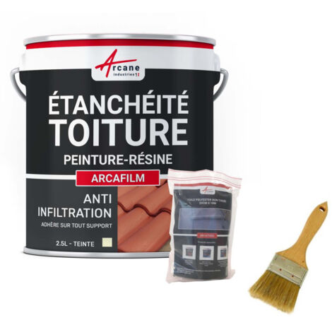 Réparation, étanchéité, tuile, gouttière, cheneau, trou, fissure, souche, cheminée, ardoise : Arcafilm pack - 2.5 L (jusqu'à 1.5 m²) Pierre De Taille - ARCANE INDUSTRIES