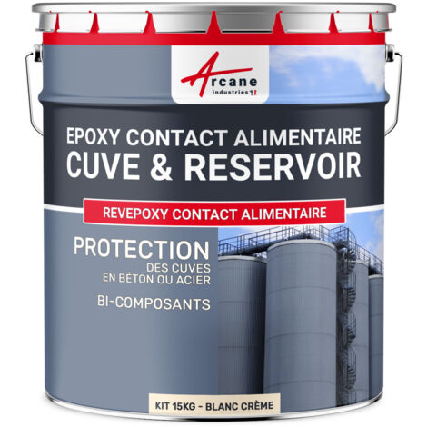 Peinture alimentaire, cuve, béton ou acier, contenant des aliments : Revepoxy stockage alimentaire - 15 kg Blanc Crème - ARCANE INDUSTRIES (1/2)