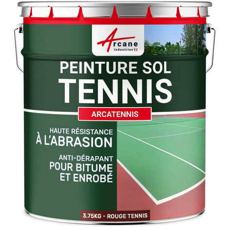 Arcane Industries – Peinture extérieure multi-supports antidérapante 3.75 kg – Pour béton poreux et surfaces sportives – Couleur rouge – Jusqu'à 7.5 m² en 2 couches