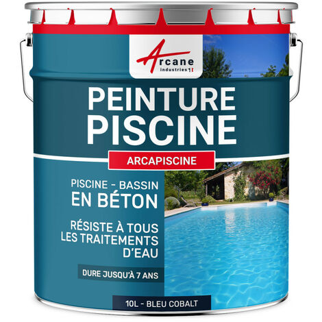 Arcane Industries – Peinture de piscine 10 L – Couleur bleu cobalt RAL 5013 – Imperméable pour béton et ciment – Durabilité jusqu'à 7 ans