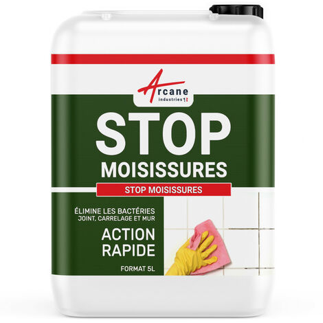 Arcane Industries – Nettoyant anti moisissure ultra concentré 5 L – Élimine moisissures, champignons et bactéries – Action rapide sans frotter