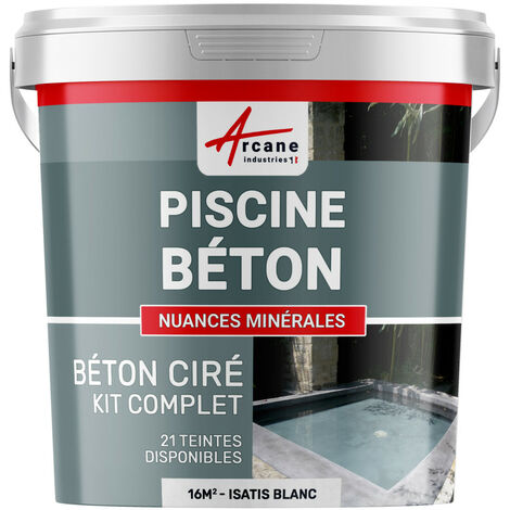 Enduit piscine, béton ciré, revetement piscine - 16 m² Isatis Blanc - ARCANE INDUSTRIES (1/3)