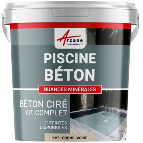 Enduit piscine, béton ciré, revetement piscine - 8 m² Crème Ivoire - ARCANE INDUSTRIES