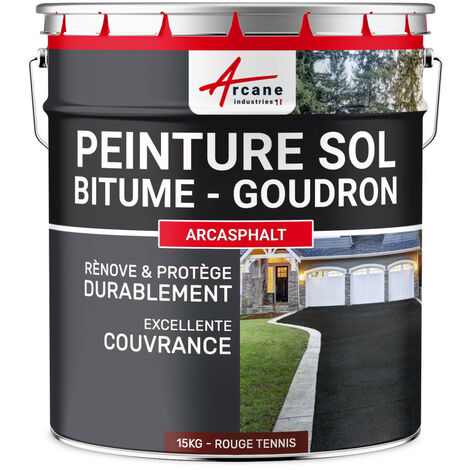 Arcane Industries – Peinture bitume élastomère acrylique 15 kg – Couverture jusqu'à 30 m² en 2 couches – Antidérapant et résistant aux UV