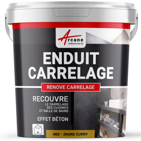 Enduit carrelage, salle de bain, cuisine, mural et sol, recouvre et rénove, faïence, masquage,  renove carrelage - 4 kg (environ 2,6 m²) Curry - ARCANE INDUSTRIES (1/2)