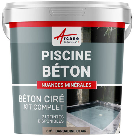 Enduit piscine, béton ciré, revetement piscine - 8 m² Barbadine Clair - ARCANE INDUSTRIES