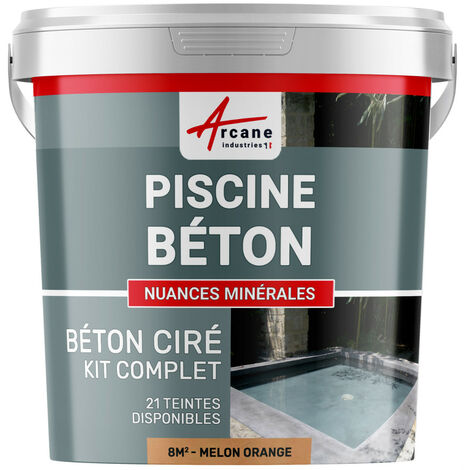Enduit piscine, béton ciré, revetement piscine - 8 m² Melon Orange - ARCANE INDUSTRIES