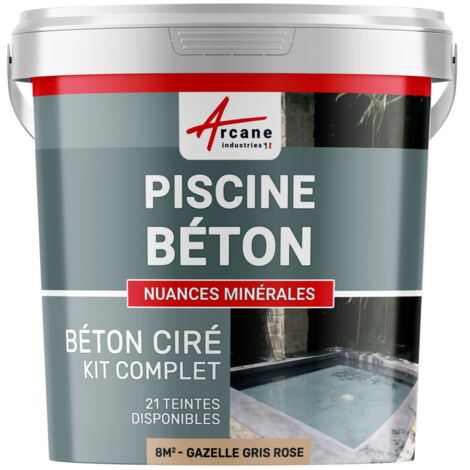 Enduit piscine, béton ciré, revetement piscine - 8 m² Gazelle Gris Rose - ARCANE INDUSTRIES