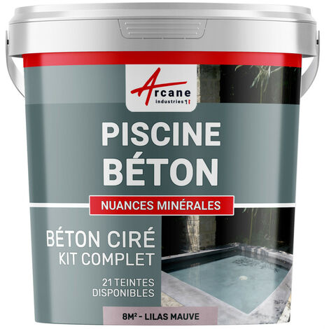 Enduit piscine, béton ciré, revetement piscine - 8 m² Lilas Mauve - ARCANE INDUSTRIES