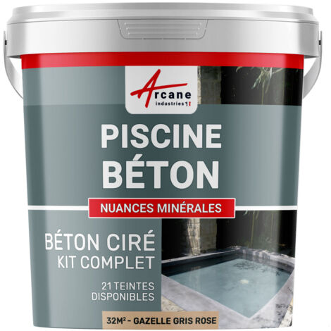 Enduit piscine, béton ciré, revetement piscine - 32 m² Gazelle Gris Rose - ARCANE INDUSTRIES