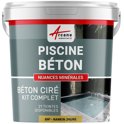 Enduit piscine, béton ciré, revetement piscine - 8 m² Nankin Jaune - ARCANE INDUSTRIES