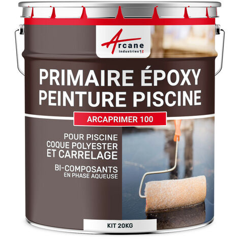 Arcane Industries – Primaire époxy transparente pour béton, métal et carrelage – 20 kg pour jusqu'à 100 m² – Résine bi-composante facile à appliquer - Arcaprimer100