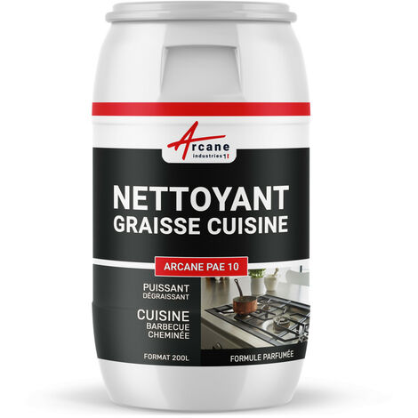 Nettoyage graisse, dégraisser, cuisine, hotte, insert, bbq, barbecue, cheminée, videordures, ventilateur - 200 L - ARCANE INDUSTRIES