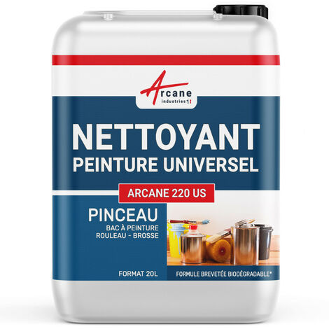 Nettoyage pinceau, solvant, peinture, diluant, tous types de peintures, vernis, lasure, brosse, rouleau - 20 L  - ARCANE INDUSTRIES