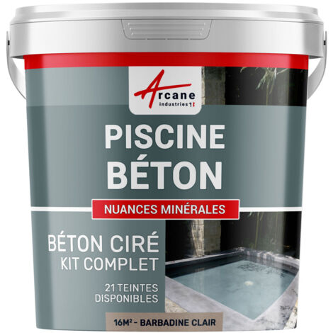 Enduit piscine, béton ciré, revetement piscine - 16 m² Barbadine Clair - ARCANE INDUSTRIES