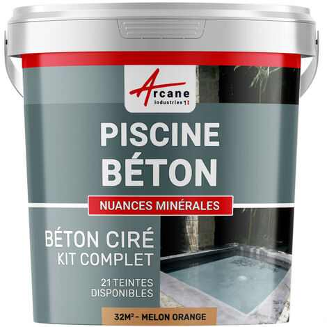 Enduit piscine, béton ciré, revetement piscine - 32 m² Melon Orange - ARCANE INDUSTRIES
