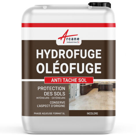 Arcane Industries – Imperméabilisant anti-taches pour sols poreux – Traitement hydrofuge oléofuge – 5 L pour 25 m² – Protection contre graisses et eau